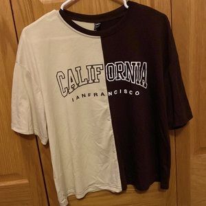 Split color oversized t shirt